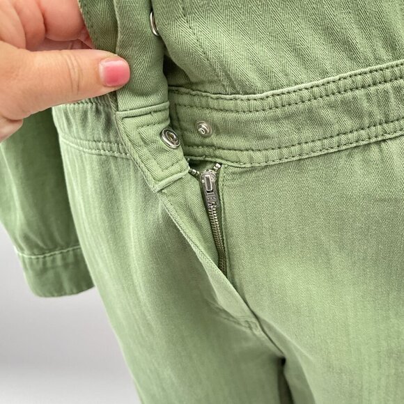 Treasure & Bond Utility Herringbone Long Sleeve Jumpsuit Olive Acorn Women S‎ - Picture 7 of 16